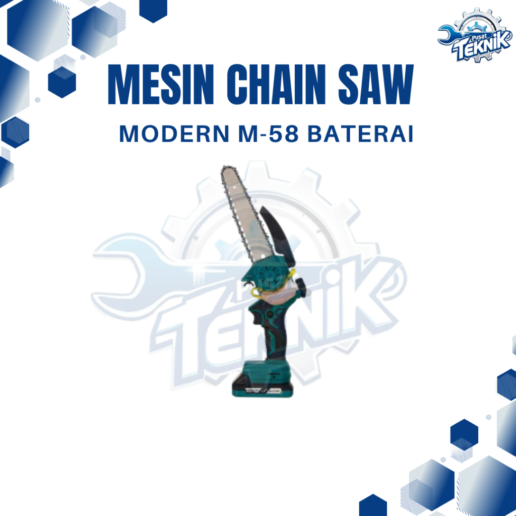 MODERN M-58 Mesin Cordless Chainsaw Mini 8" Gergaji Rantai Baterai M58