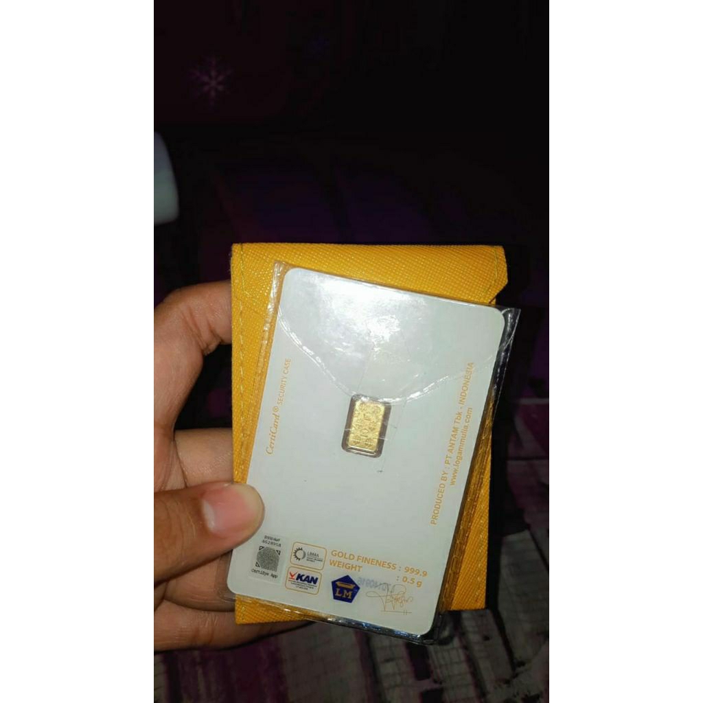 Emas Antam LM Press 0,5 gr & 1 gr (dgn nota & BB)
