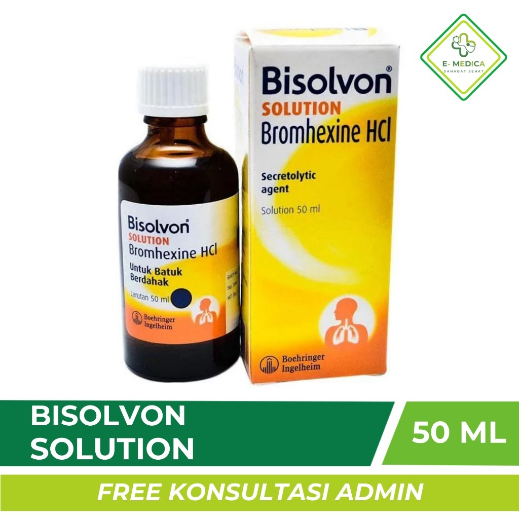 ⚡KILAT⚡Bisolvon Solution Obat Batuk Berdahak | Cairan untuk Nebulizer isi 50ml