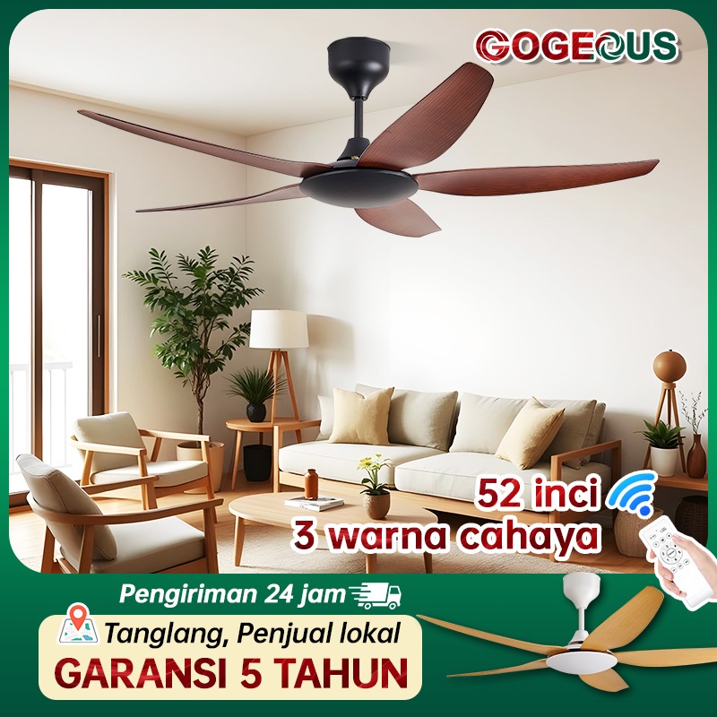 kipas angin gantung plafon 52 inci remote kipas angin ruang tamu kipas baling baling gantung besar k