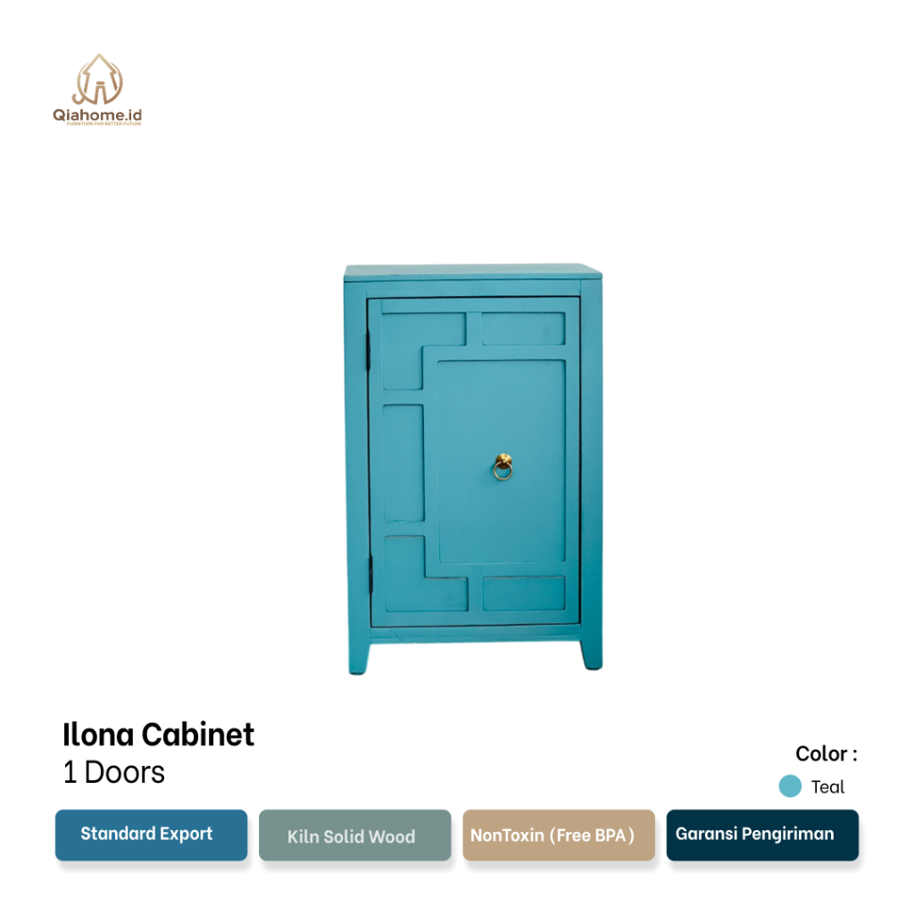 QIAHOME Ilona Cabinet  Lemari Dekorasi  Lemari Kayu Aesthetic  Lemari Kayu Minimalis Modern