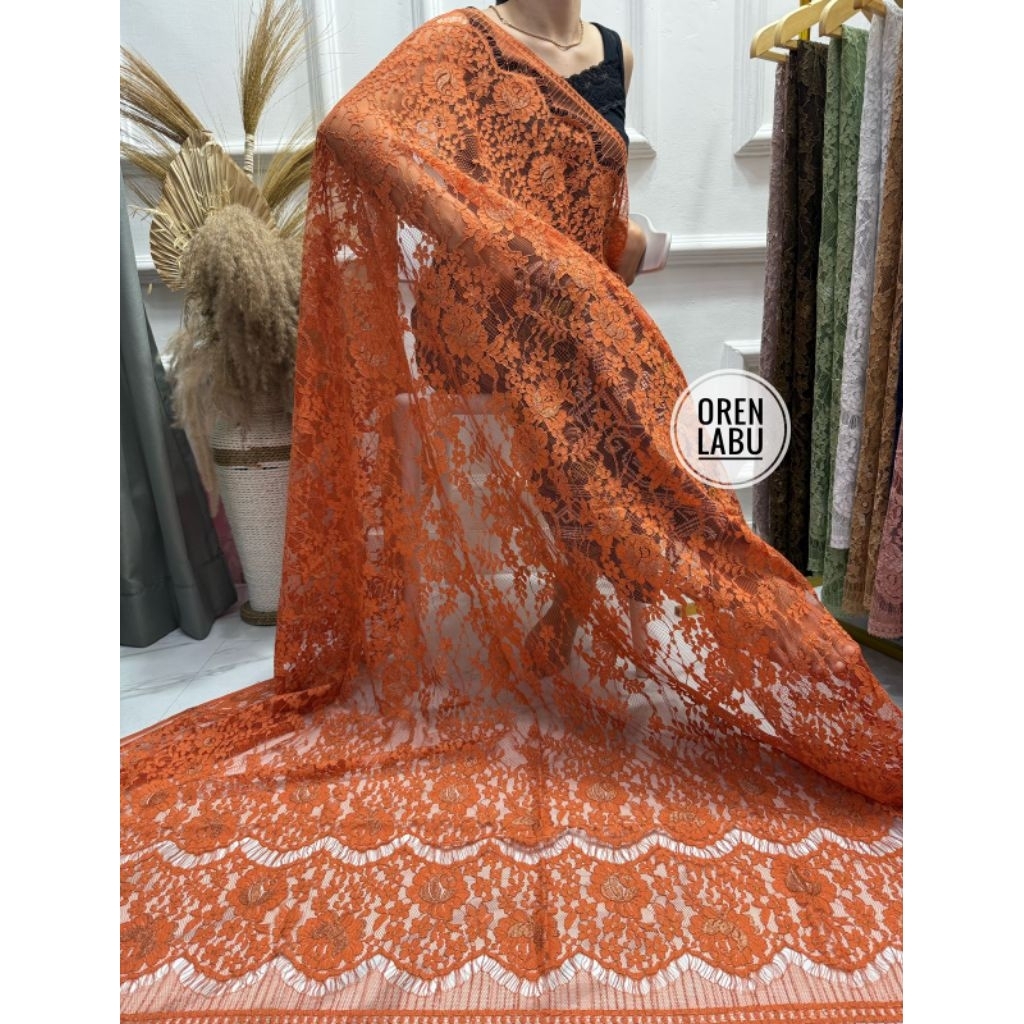 Bahan Kebaya Bakal Kebaya Brukat Brokat Semi Italy Metalik Glossy 1,5 mtr