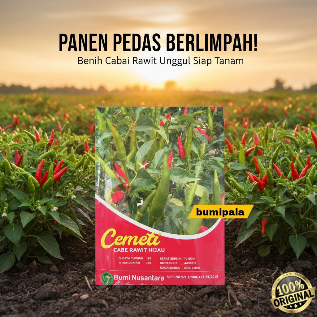 Benih cabe rawit hijau CEMETI 10 gram isi 2000 biji cabe gorengan