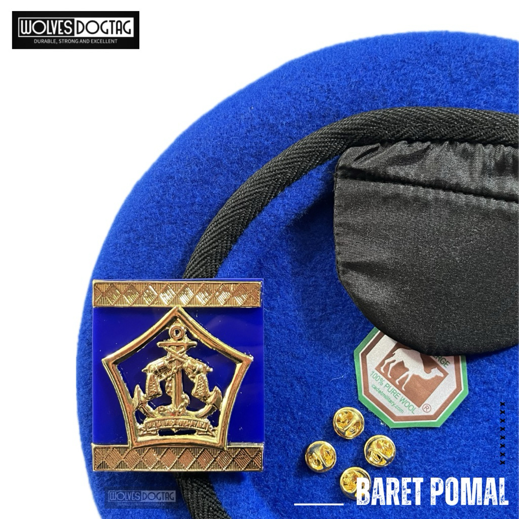 Baret POM AL / baret Polisi militer angkatan laut / baret camel pomal / baret tni AL / topi PM / bar