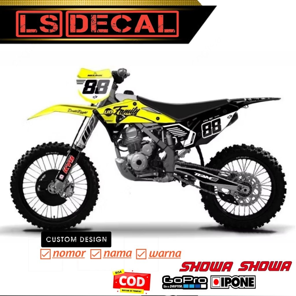 DECAL STIKER BODY GORDON KUNING-DECAL KLX GORDON FULL BODY