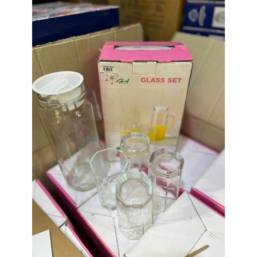 Drink Set / Picher Set Glass Ha1746 [ Sinda ]