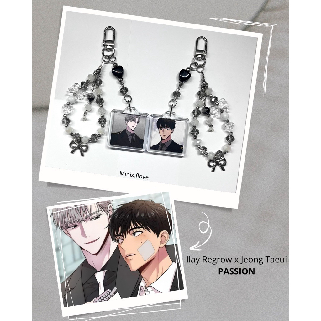 PASSION TWO SIDED KEYCHAIN / Ilay Riegrow X Jeong Taeui / Manhwa Payback / Keychain / Bagcharm / Gan