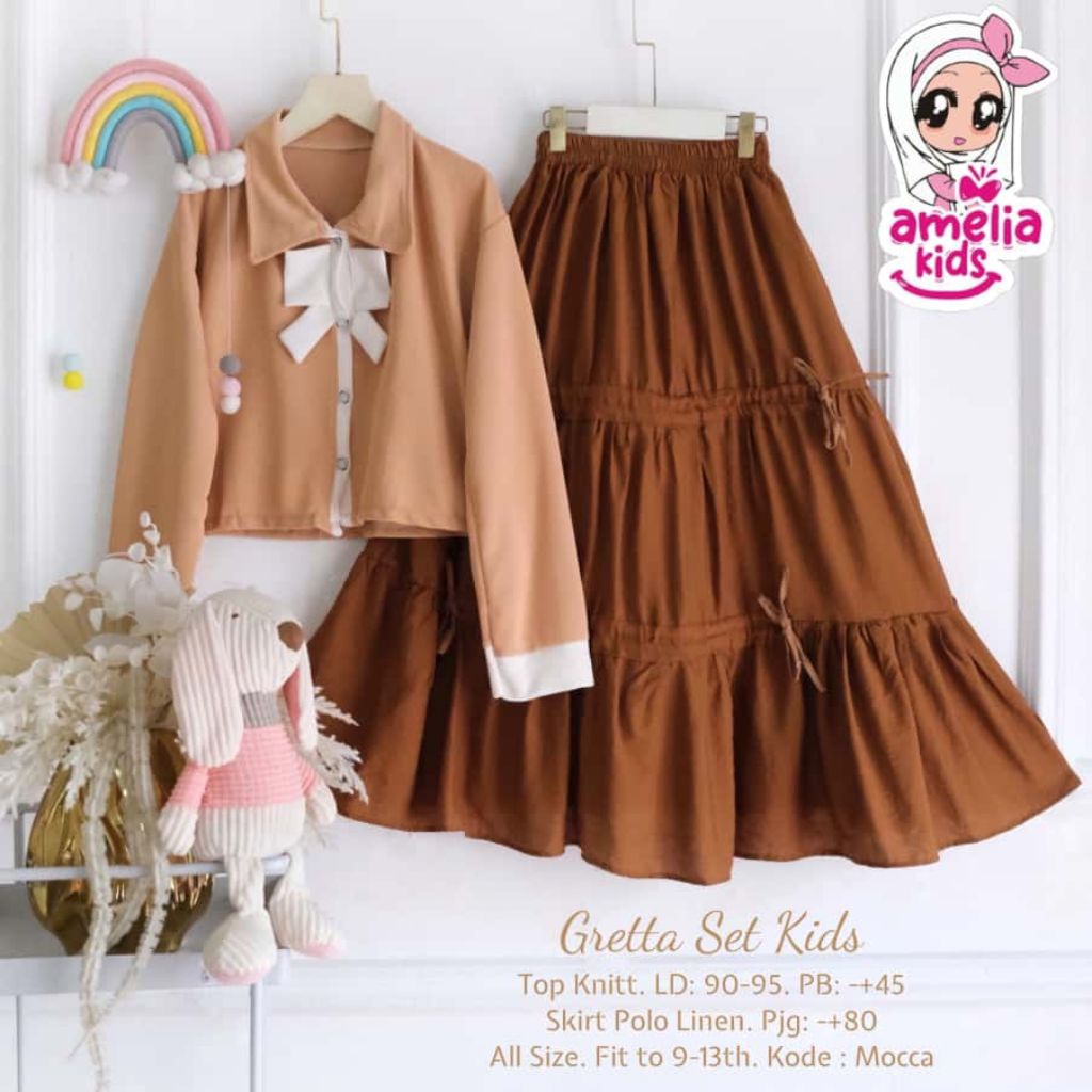 (COD) setelan anak greta set kids ORI Amelia kids
