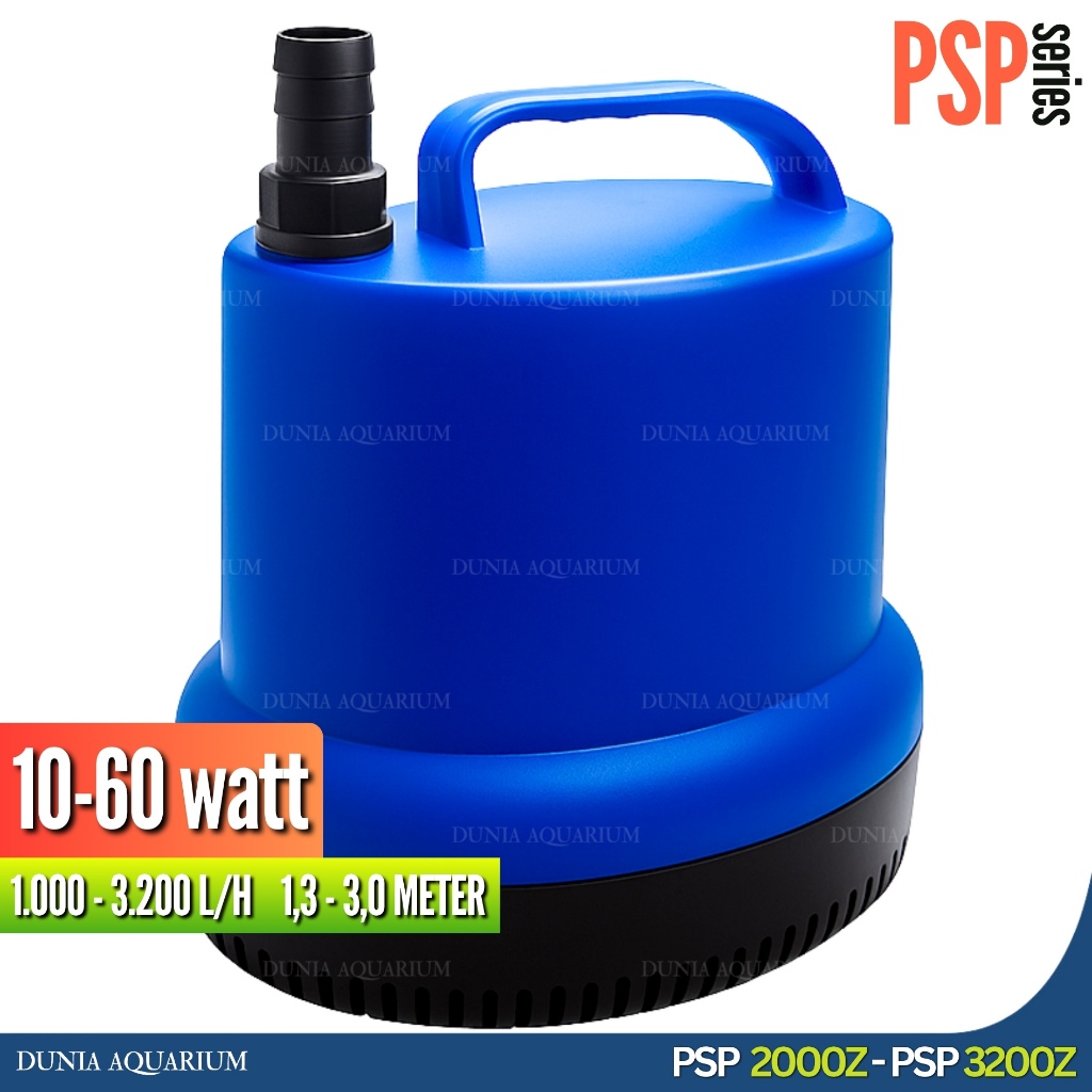 Mesin Pompa Air Aquarium / Mesin Pompa Celup Kolam Hidroponik PSP Series - Low Watt 12 WATT 2000 L/H