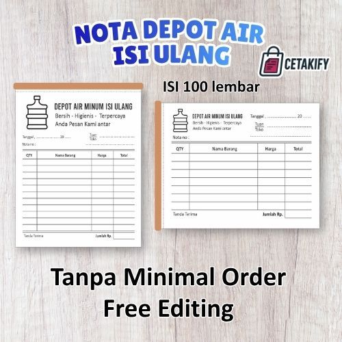 Nota Depot Air minum isi ulang