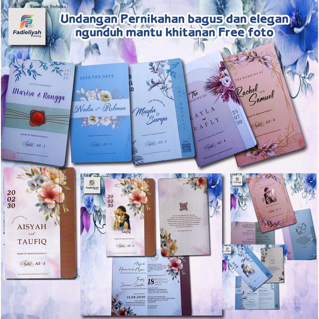 100 pcs Undangan pernikahan bagus dan elegan unduh mantu