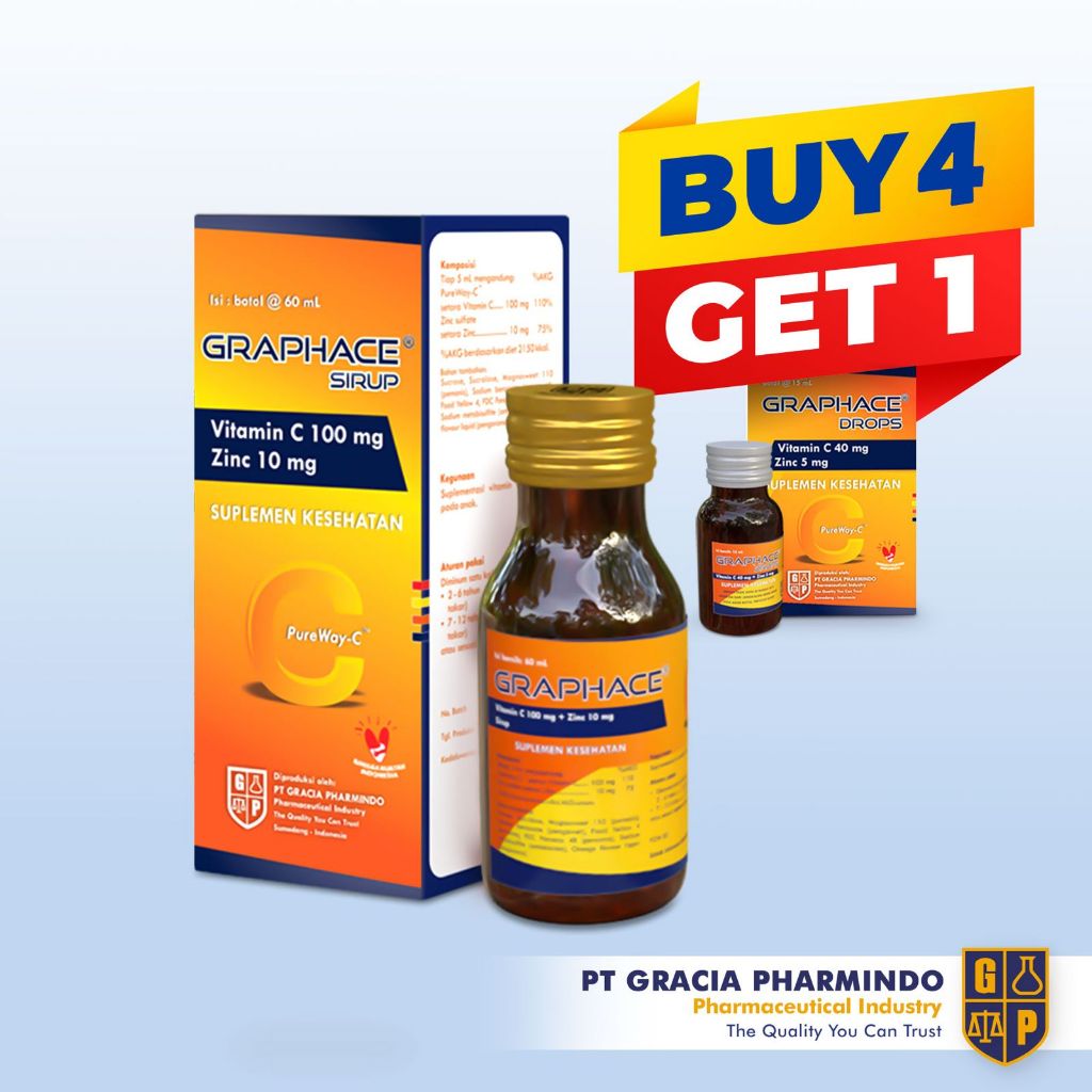 Graphace - Vitamin C Sirup + Zinc - Vitamin C Anak - Vitamin Anak