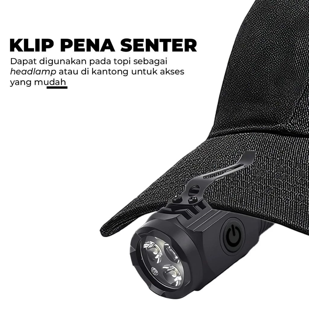 Senter Mini LED 3 Mata / Senter Mini Anti Air Super Terang / Senter Mini Rechargeable COD