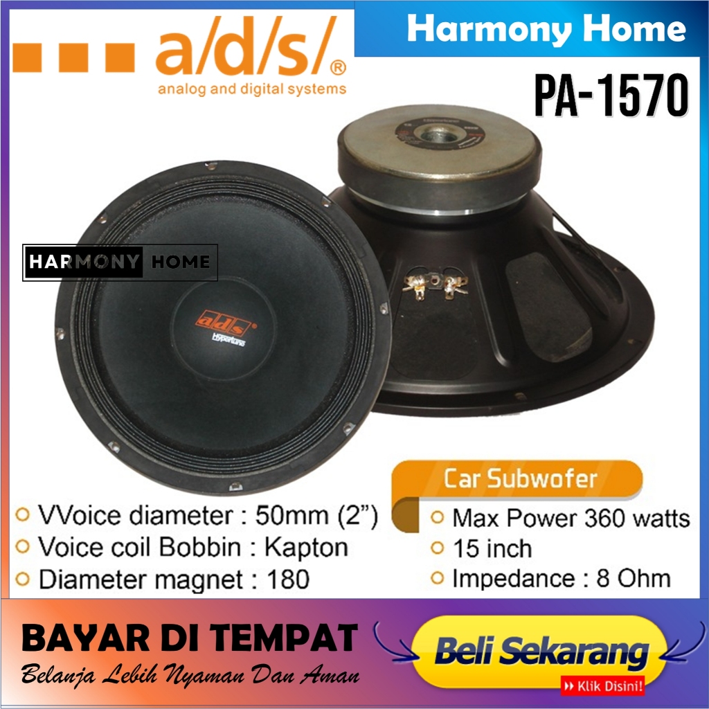 Speaker komponen ADS 1570 360 Watt High Power Komponen Speaker Full Range 15 Inch Premium Bass