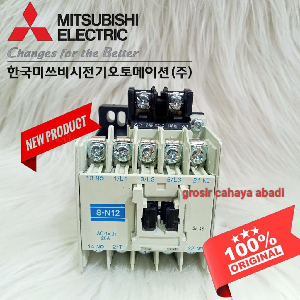 contactor/Kontaktor Mitsubishi 20a sn12 220vac/380vac/110vac 3P 20A / Contactor Mitsubishi / Origina