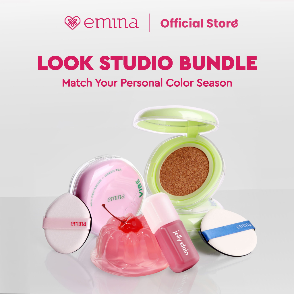[LOOK STUDIO SPECIAL PACKAGE] Emina Paket Glow & Matte 3in1 Skincare Cushion SPF 50 PA++++ 13 G + Je