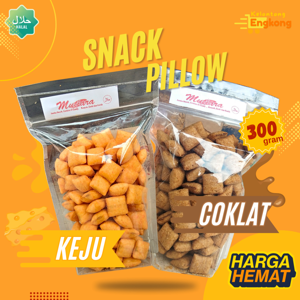 Snack Pillow Kue Bantal Rasa Keju & Coklat 300gr