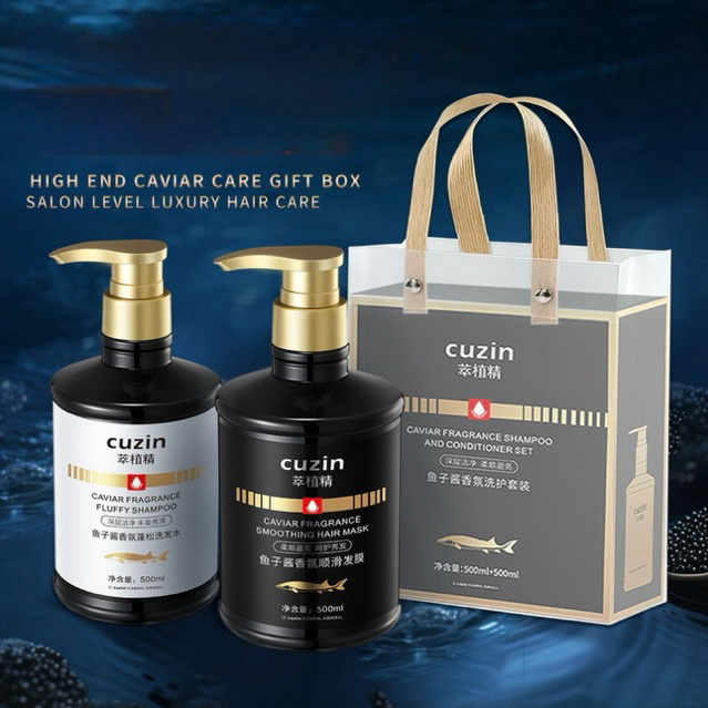 Caviar Fragrance Fluffy Shampoo 500ML + Hair Mask Caviar Smoothing Fluffy 500ML Original