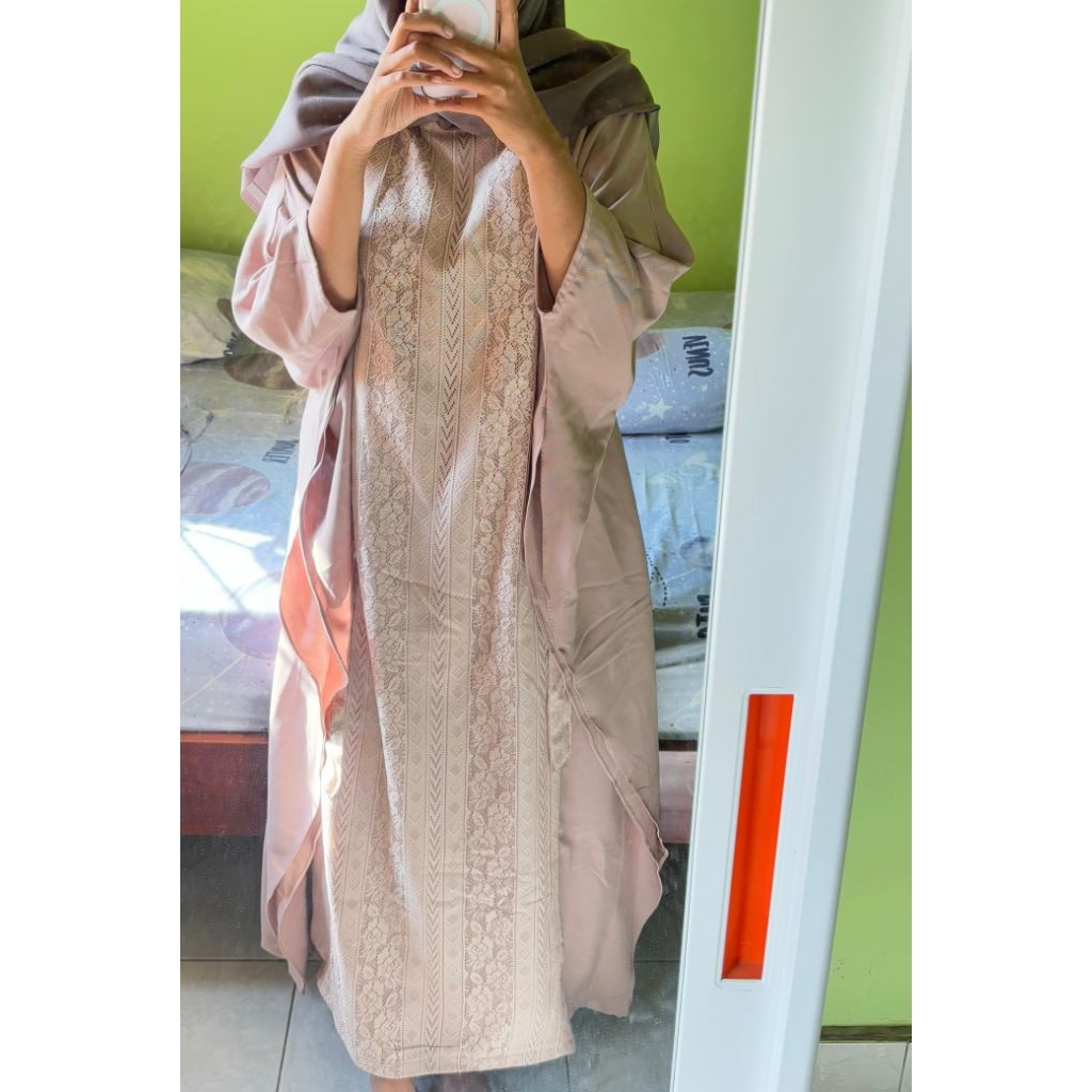 preloved gamis jann&rose warna cream
