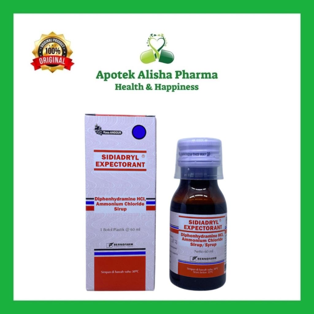 Sidiadryl Expectorant Sirup 60ml Obat Batuk Berdahak Rasa Anggur
