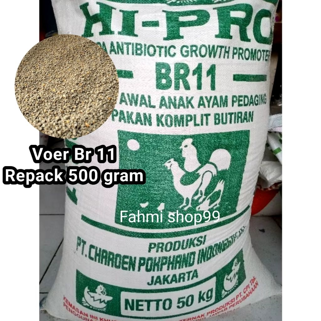 pakan ayam pedaging BR 11 HI-PRO pakan unggas repack 500gr