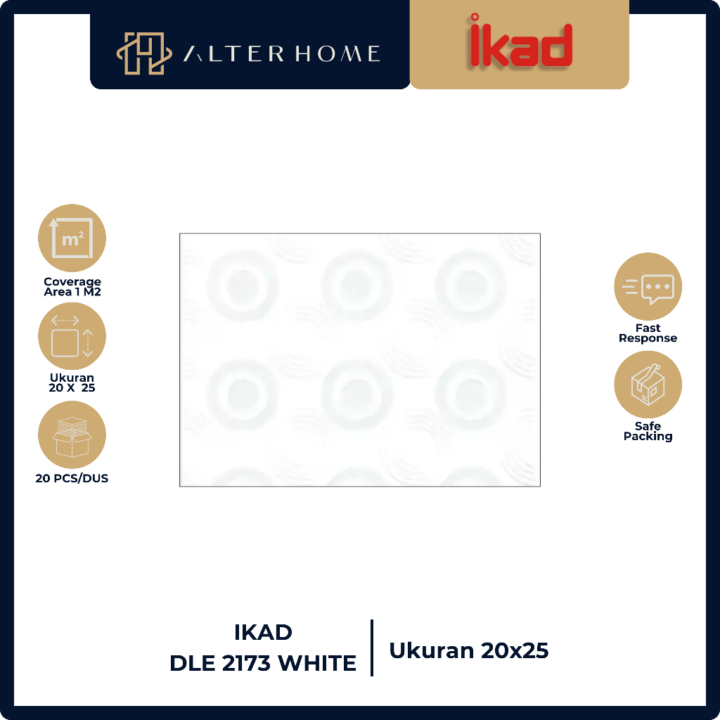 KERAMIK DINDING | KAMAR MANDI | BACKSPLASH DAPUR | MOTIF POLKADOT | IKAD DLE 2173 | 20x25 CM | TERMU