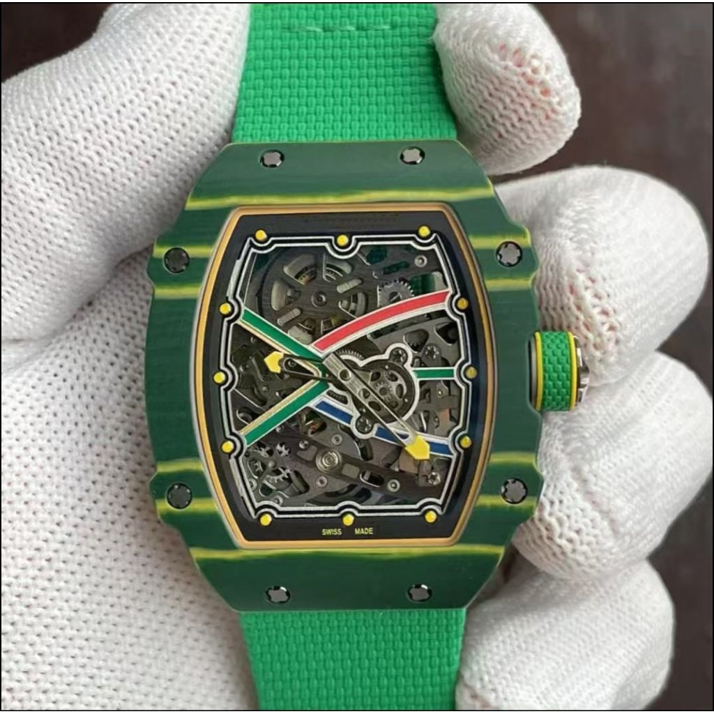 JAM TANGAN RM67-02 CARBON WAYDE VAN SWISS MATIC GREEN