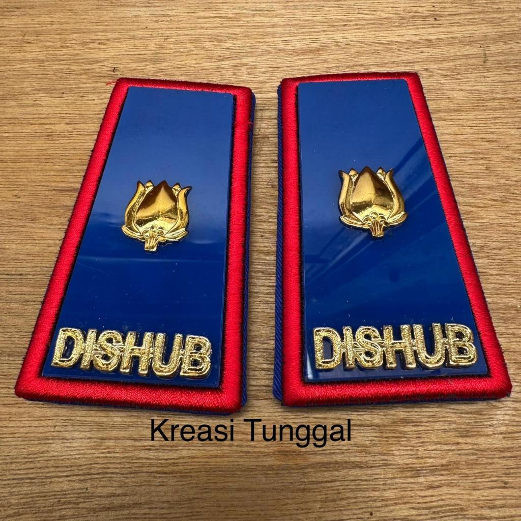pangkat dishub 3D mika lis bordir merah exclusive