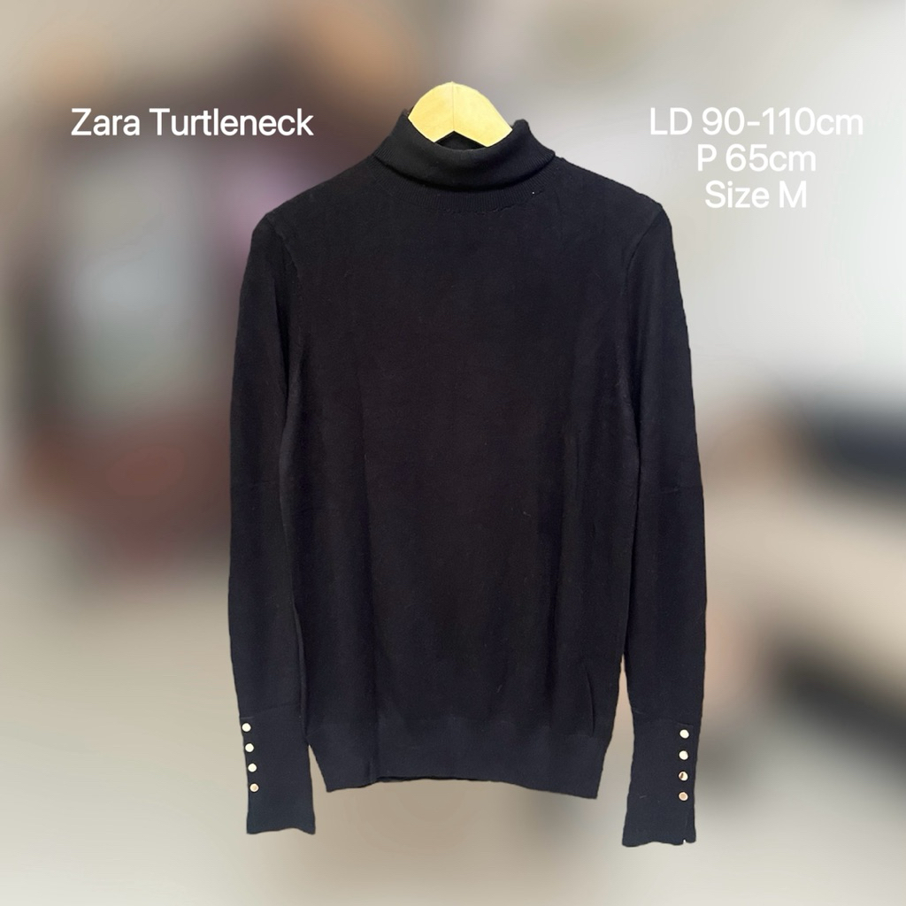 Zara Gold Button Sweater - Black