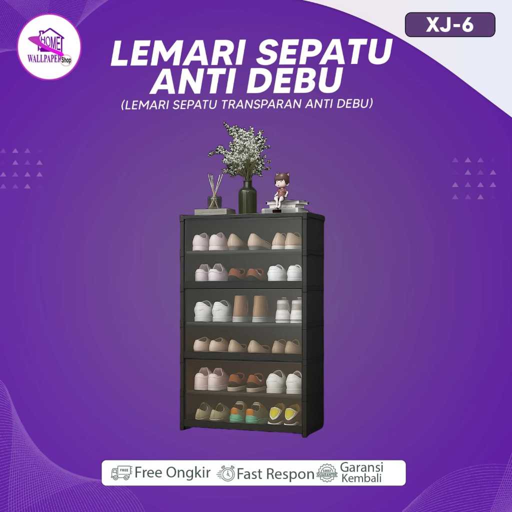 Lemari Sepatu Tutup Transparan Rak Sepatu Anti Debu