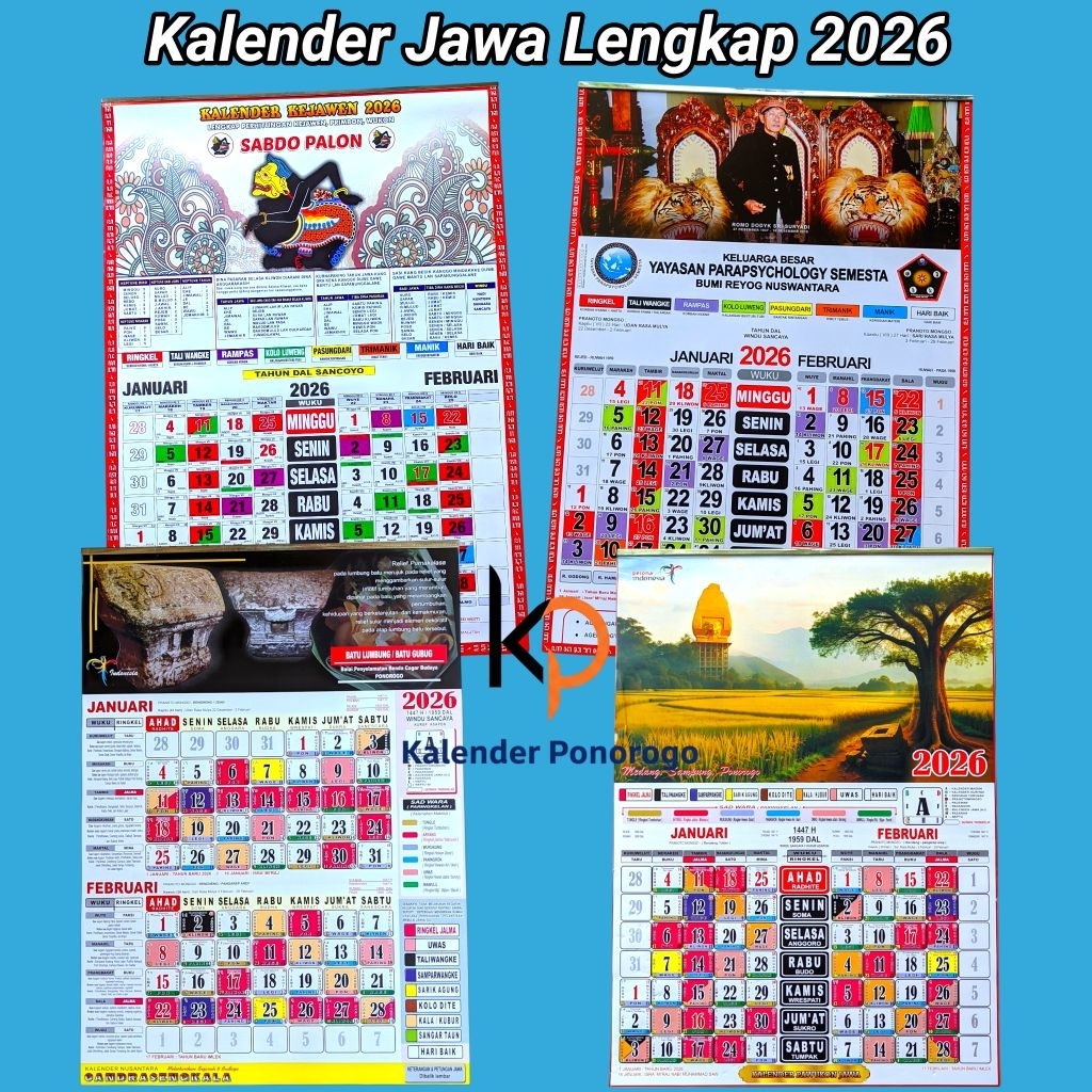 Kalender 2026 : Kalender Jawa Lengkap Tahun 2026 / Kalender Kejawen / Kalender Yayasan Parapsycholog