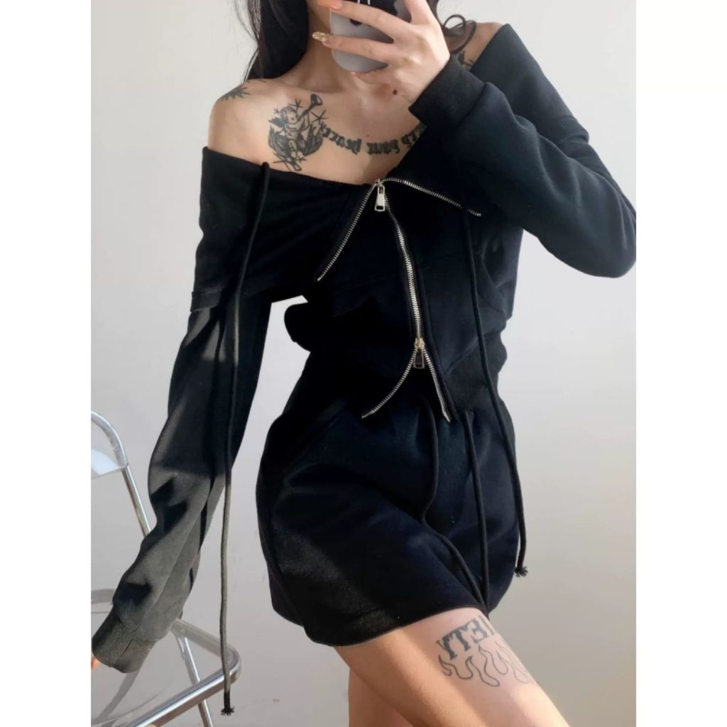 ONE SET BAJU CROPE ROK PENDEK| CUT ONE SET | SET WANITA BAJU PENDEK