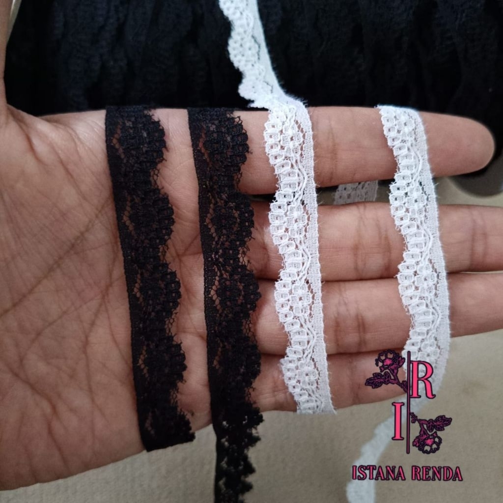 Renda air, renda tile lebar 1,2cm,  renda tulle (harga per 100cm)