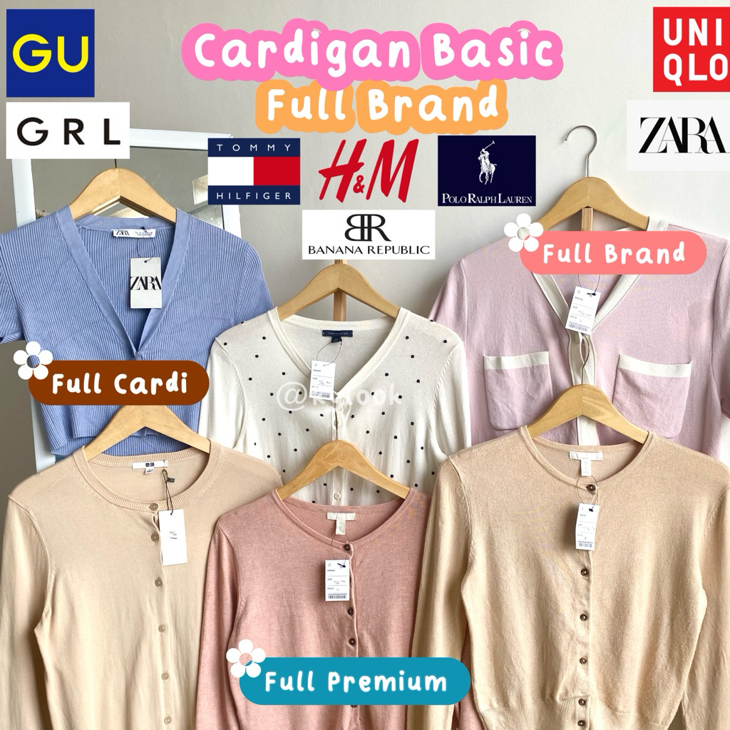 [COD] Cardigan Basic Brand Uniqlo, H&M, Zara, Polo (Full Warna)