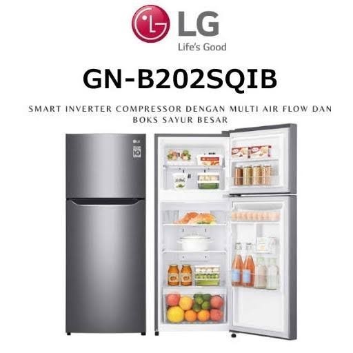 KULKAS LG GN-B202SQIB GNB202SQIB LEMARI ES 2 PINTU INVERTER 202 LITER (BEKAS PEMAKAIAN 2 BULAN)