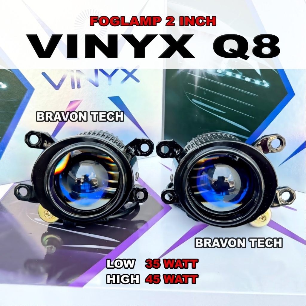 Foglamp Biled Vinyx Q8 2 inch Oval Honda 3 warna dan 1 warna Lampu foglamp biled 2 inch oval vinyx