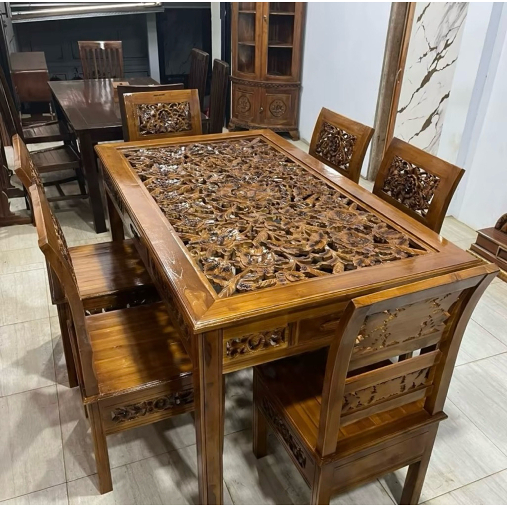 Meja Makan Kartini Jati Meja Makan Ukir Jepara