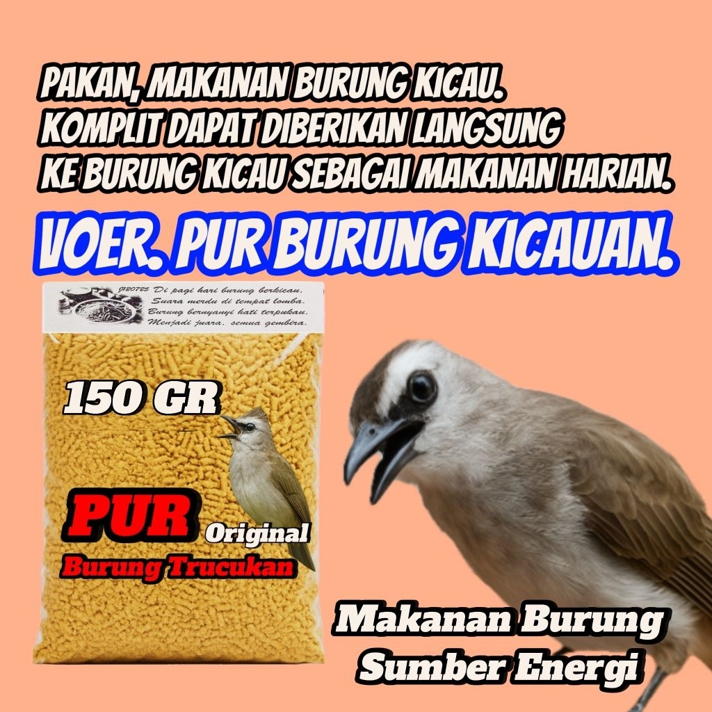 Pur Original Burung Trucukan. Voer Komplit Makanan Burung Trucukan Atau Jogjrog.