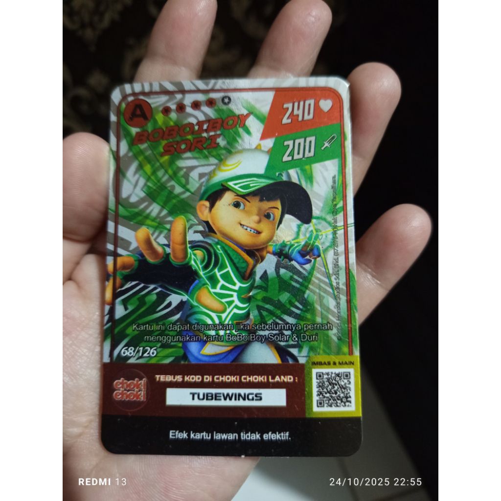 kartu Boboiboy Seri A Sori