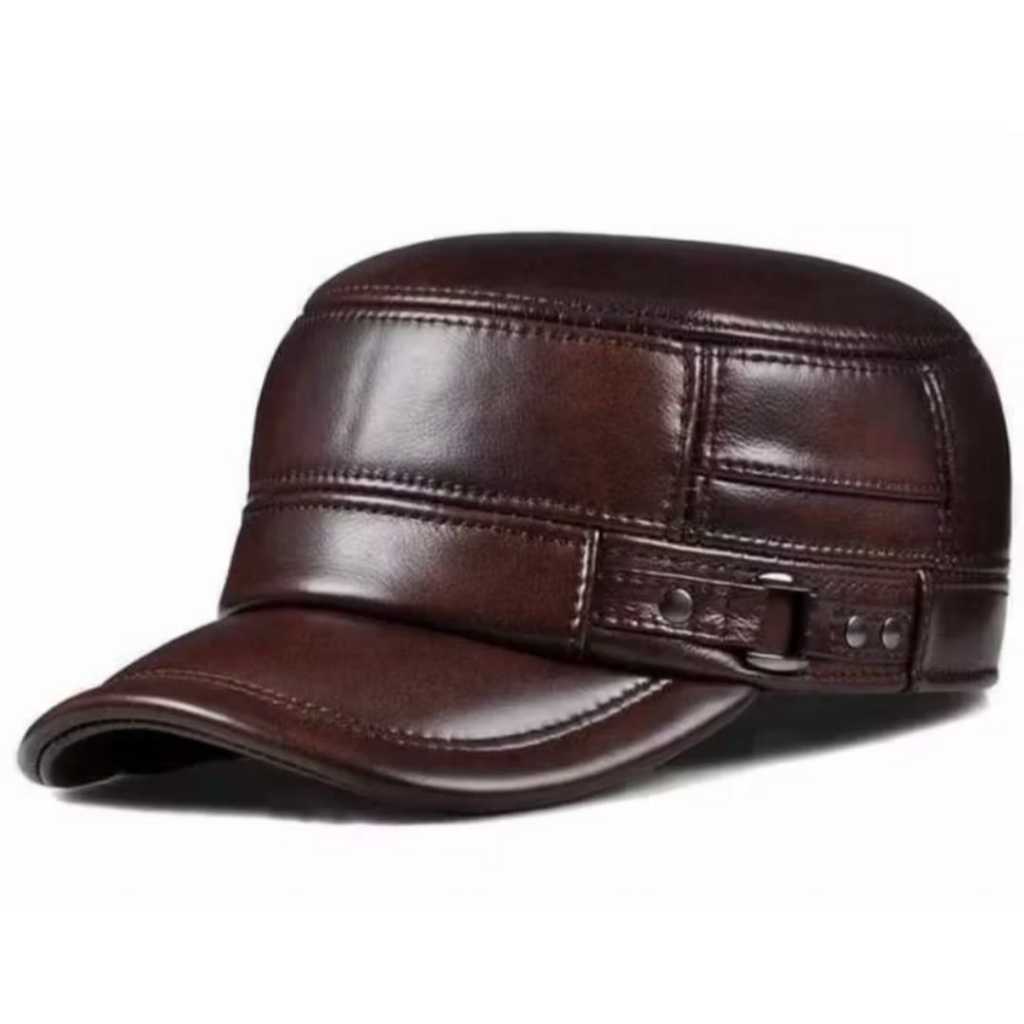 TERBARU Topi Pria Komando Kulit SINTETIS PREMIUM MURAH / Topi Komando Kulit PRIA