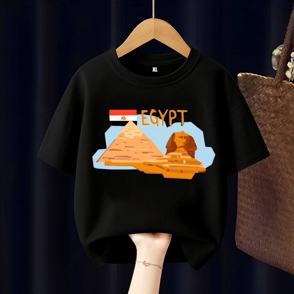 BAJU KAOS ANAK EGYPT MESIR PATUNG PIRAMIDA FREE CUSTOM NAMA