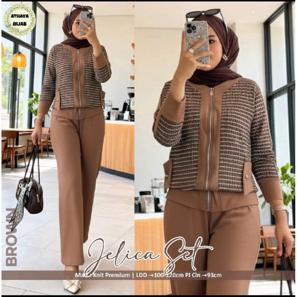 Jesica Set wanita jumbo knitt kekinian // Setelan Trendy terbaru hits