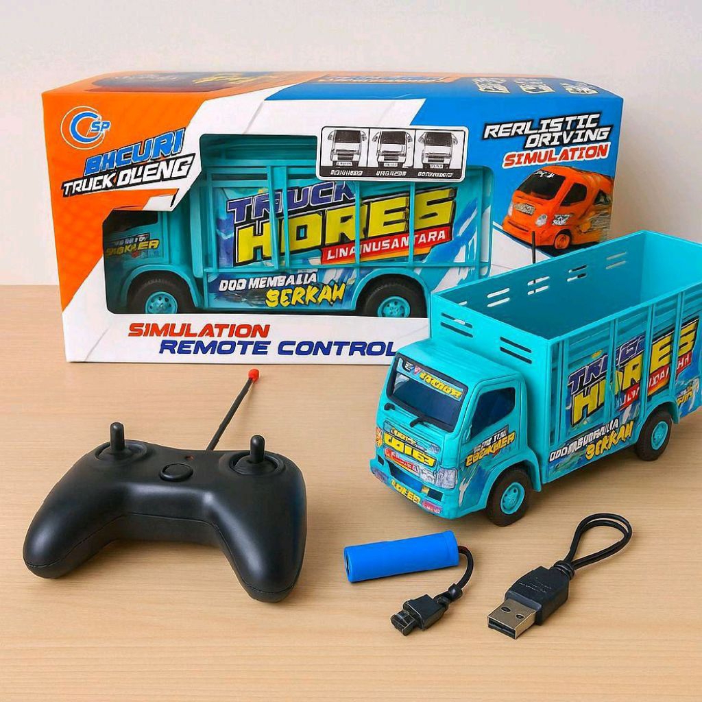 OBRAL mainan BASURI truck horeg oleng telolet remote control baterai charger ces JSP T-11 / mobil Du