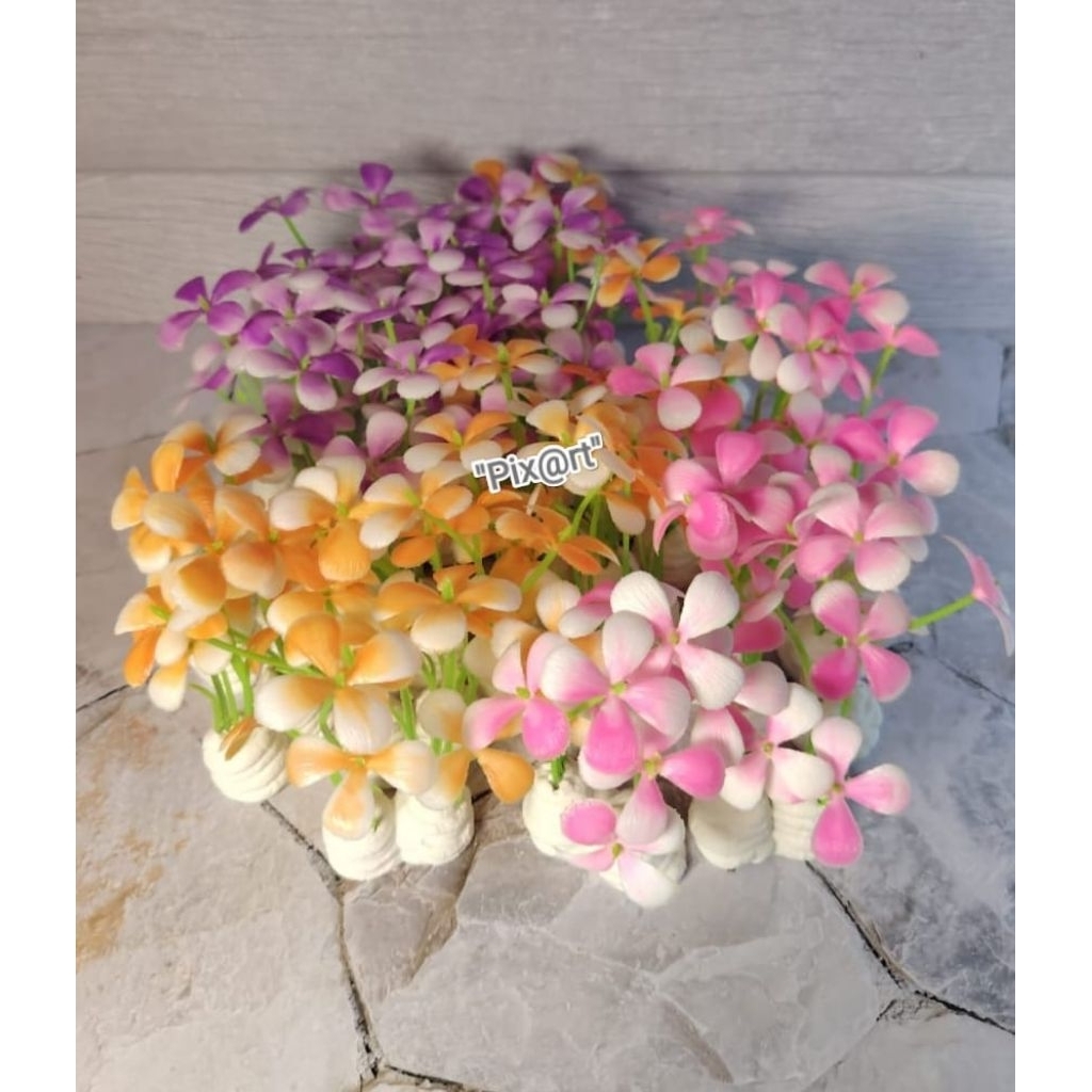 10 pcs tanaman bunga plastik untuk hiasan aquarium/dekorasi aquascape