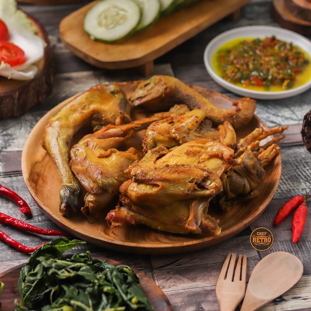 Frozen Ungkep Berbumbu Siap Masak Ayam Kampung Bebek Burung Puyuh CHEF RETRO ( komplit Sambal Korek 