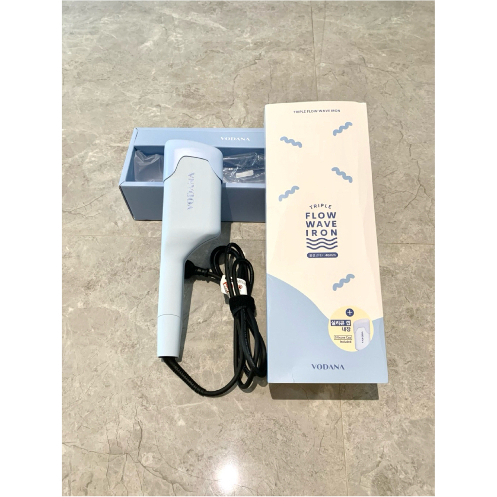 ORIGINAL 100% Preloved Vodana Triple Flow Mermaid Wave Perm 40mm Creamy Blue