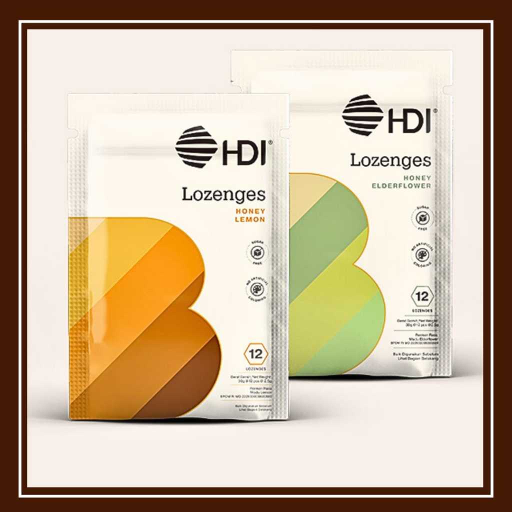 Permen Kesehatan Lozenges Honey Elderflower • Honey Lemon ( Original By HDI )
