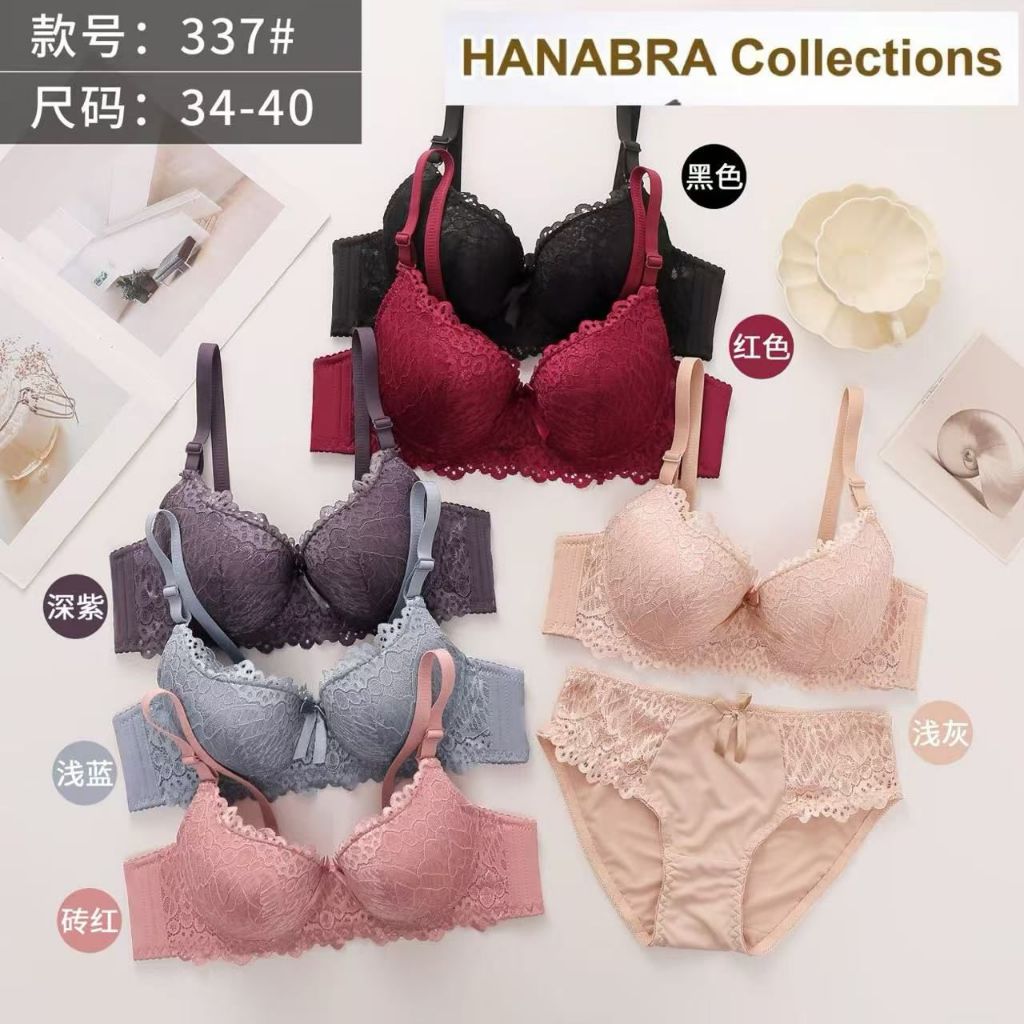 BH + CD Hanabra 337 Cup Kecil Pakai Kawat Busa Tipis Lembut Nyaman
