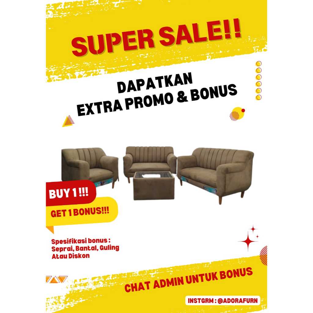 Sofa Minimalis 221 Retro / Bludru Yakoho Juan