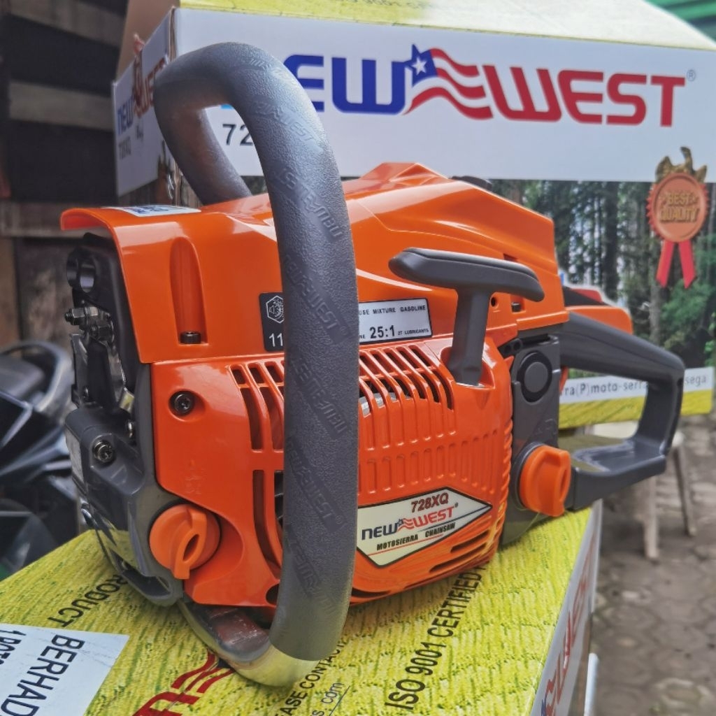 mesin Senso Chain saw NEW WEST 728 XQ TERBARU bar 26 inch NEW WEST ASLI ORIGINAL